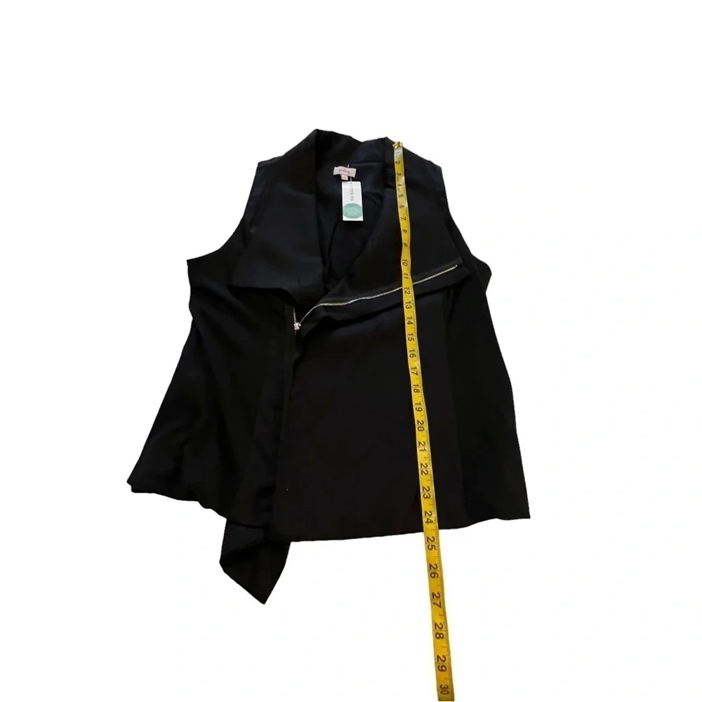 Stitch Fix Pixley Malynn Soft Moto Vest for Asymmetrical Zip Front M Black - Picture 11 of 16
